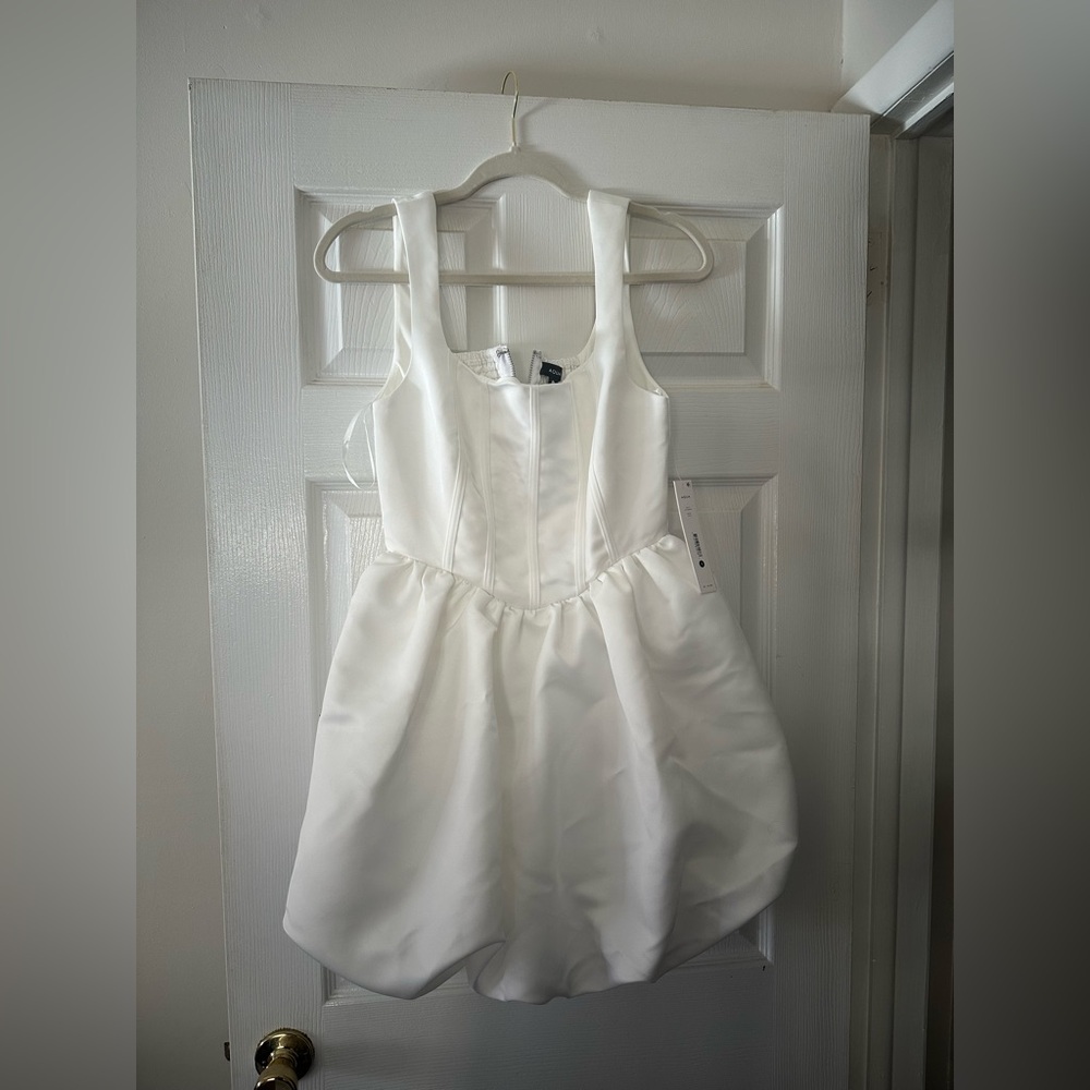 Aqua Elegant White Mini Dress